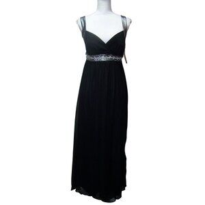 Signature by Robbie Bee Gown Formal Black Silk Dress Formal NWT 10
